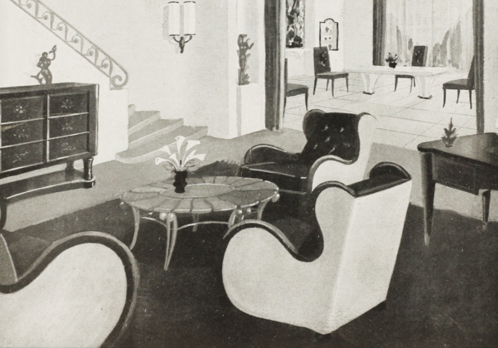Pair of Armchairs by René Drouet: One of the images present in Mobilier et Décoration, December 1947.