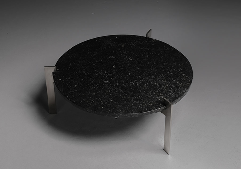 Granite and Brushed Steel Low Table : bird's eye view