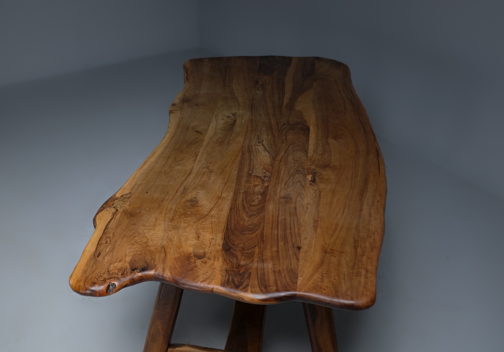 Salle à Manger en Olivier: aperçu de la surface de la table d'en haut