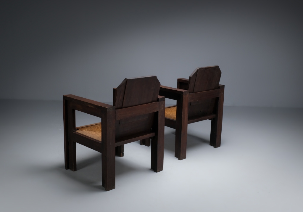 Armchairs by Jospeh Savina: view of the chairs from behind